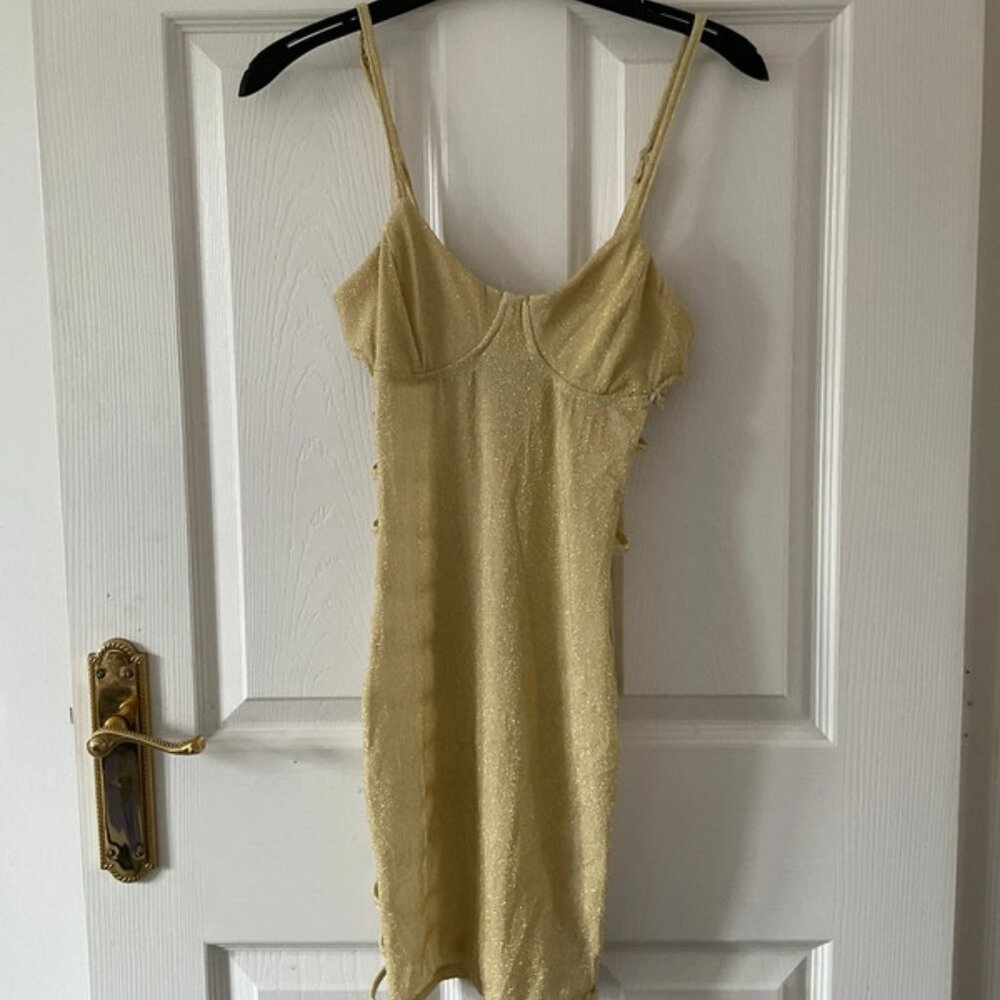 Gold mini dress